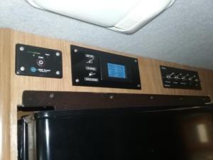 Inverter control, Volt/Amp Meter, AC distribution above Frig